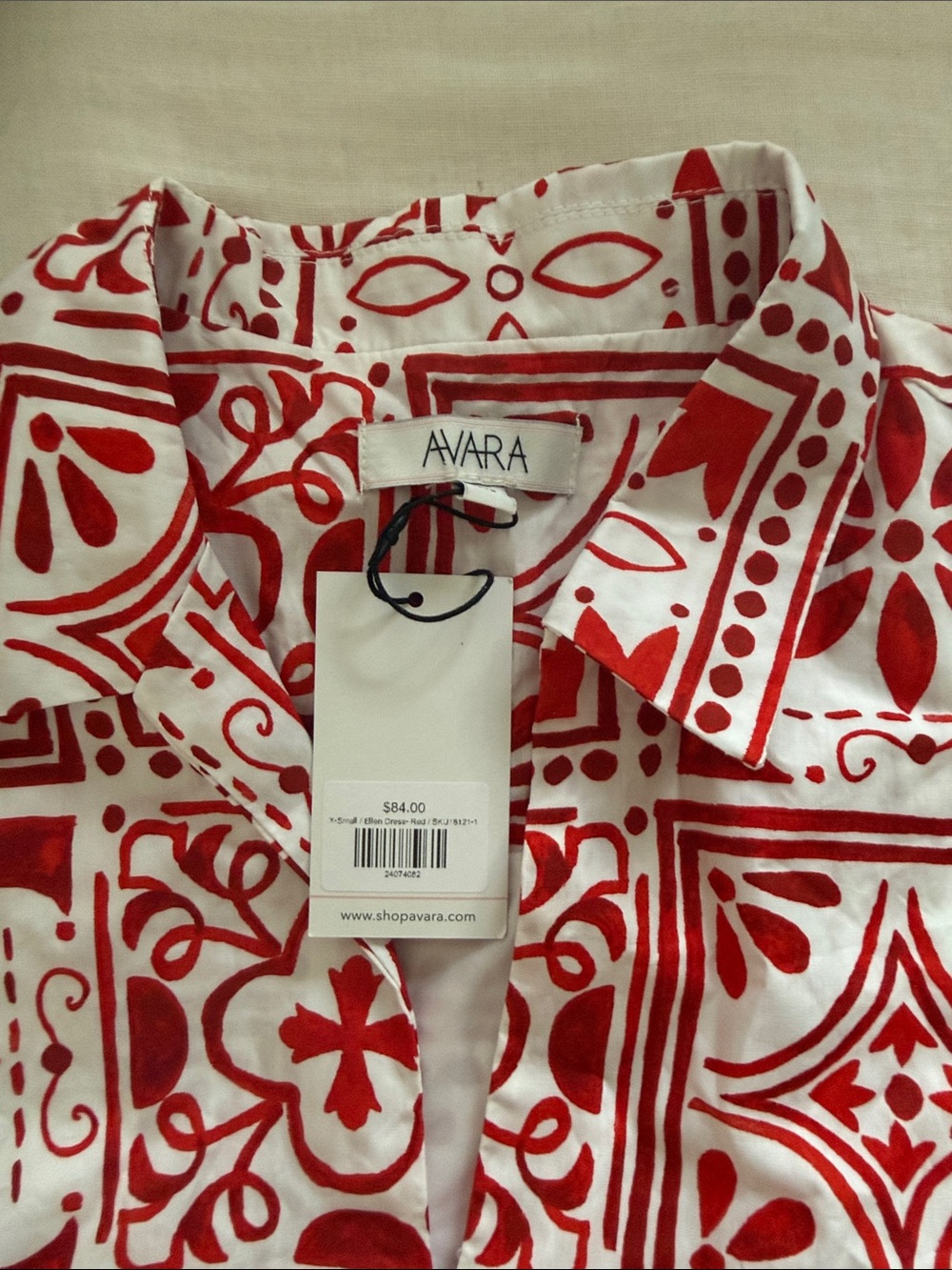 Avara Red & White Sleeveless Tile-Print Dress
NEVER WORN - W TAGS - Picture 2 of 6